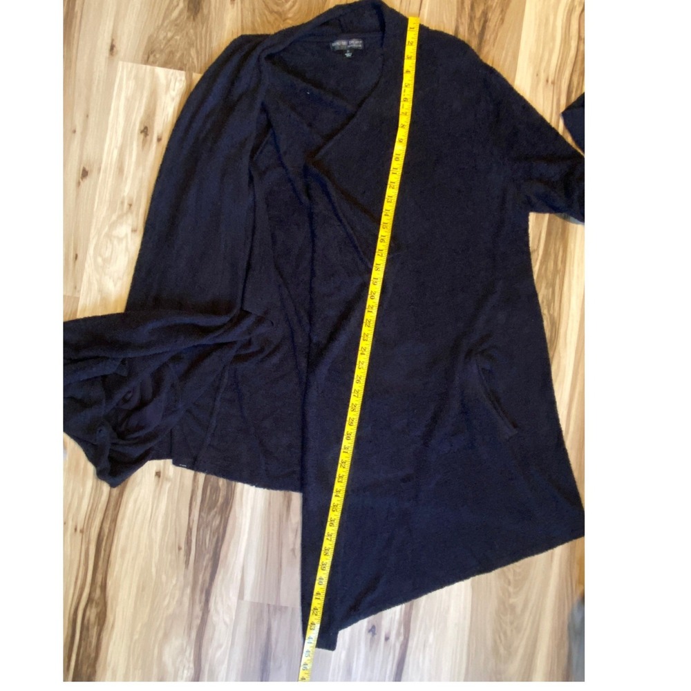 Barefoot Dreams CozyChic Lite Black Draped Open Front Cardigan Style 2X - Picture 3 of 7